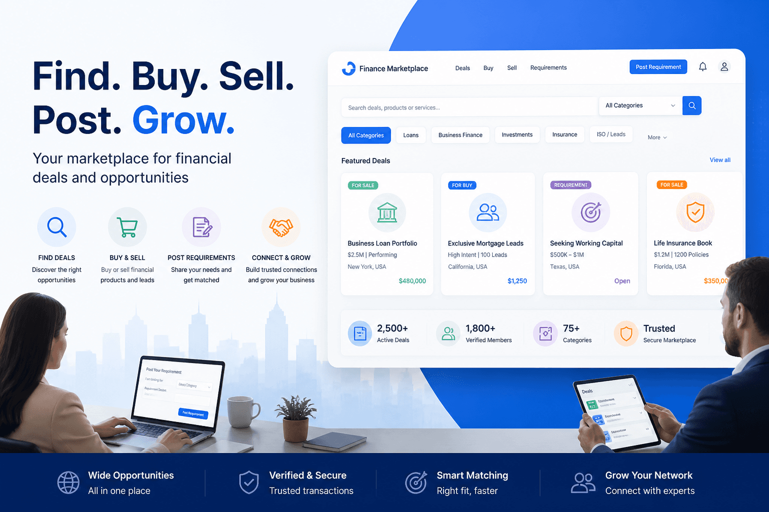 DealHarbor — a marketplace for finding, buying, and selling regulated financial services opportunities